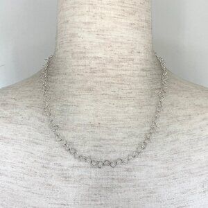 Sterling Silver 925 IBB Dainty 6MM Open Heart Link Chain Necklace 17.5"